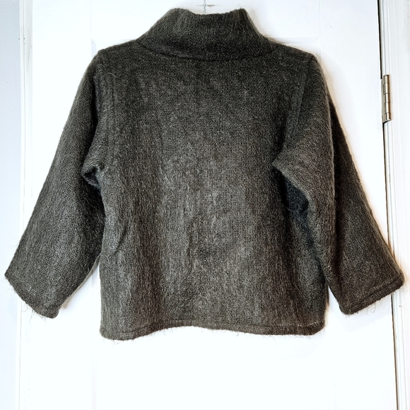 Agnès b Paris Archive Mohair Wool Funnel Neck Knit Jacket Made in France - Picture 2 of 5